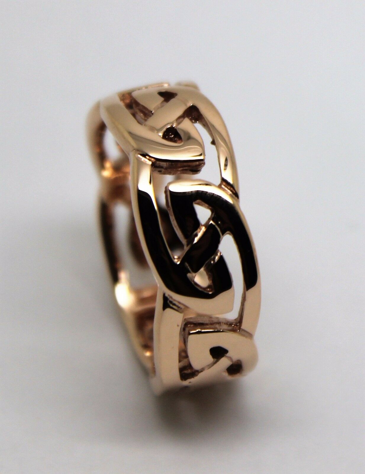 Heavy 9ct 375 Solid Gold Large Yellow, Rose Or White Celtic Ring In Your Size