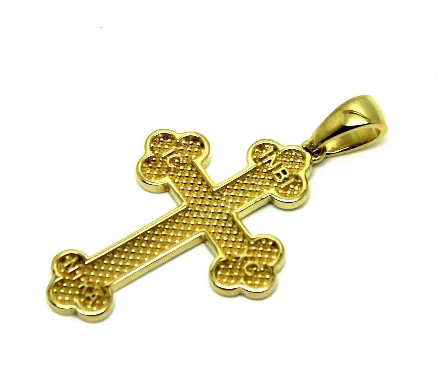 Genuine 18ct 18kt 750 Yellow, Rose or White Gold Byzantine Cross Pendant