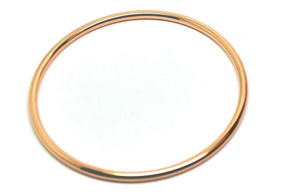 Genuine 9ct Yellow, Rose or White Gold 3mm Wide Hollow Golf Bangle 58mm Diameter