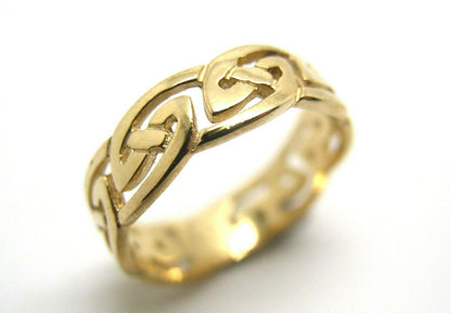 Size T / 9 New Genuine 9ct 9Kt Full Solid Yellow Gold Celtic Weave Ring 274