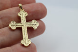 Genuine Heavy 18ct 18kt 750 Yellow, Rose or White Gold Byzantine Cross Pendant