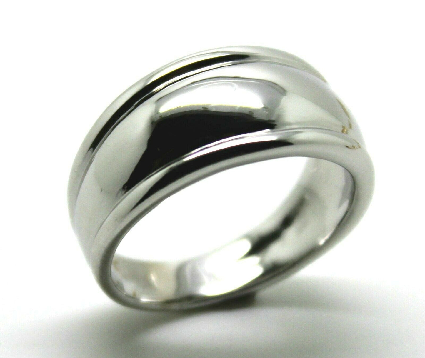 Size V, Genuine Sterling Silver 925 Thick Dome Ring 10mm Wide