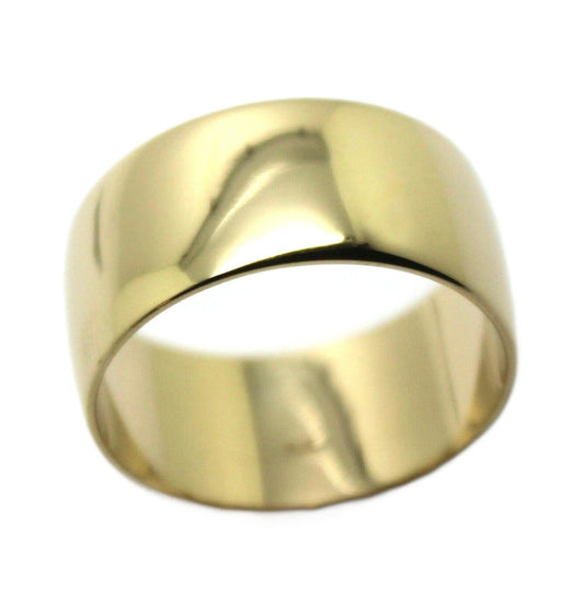 Genuine New Size Q 1/2 Genuine 9K 9ct Yellow, Rose or White Gold Full Solid 10mm Wide Flat Edge Tube Band Ring