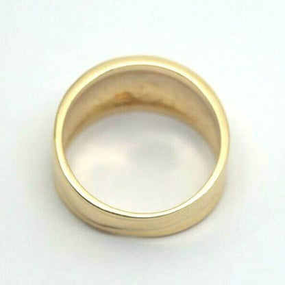 Genuine 9ct Yellow, Rose or White Gold Ridged Dome Ring 10mm Size I / 4.5