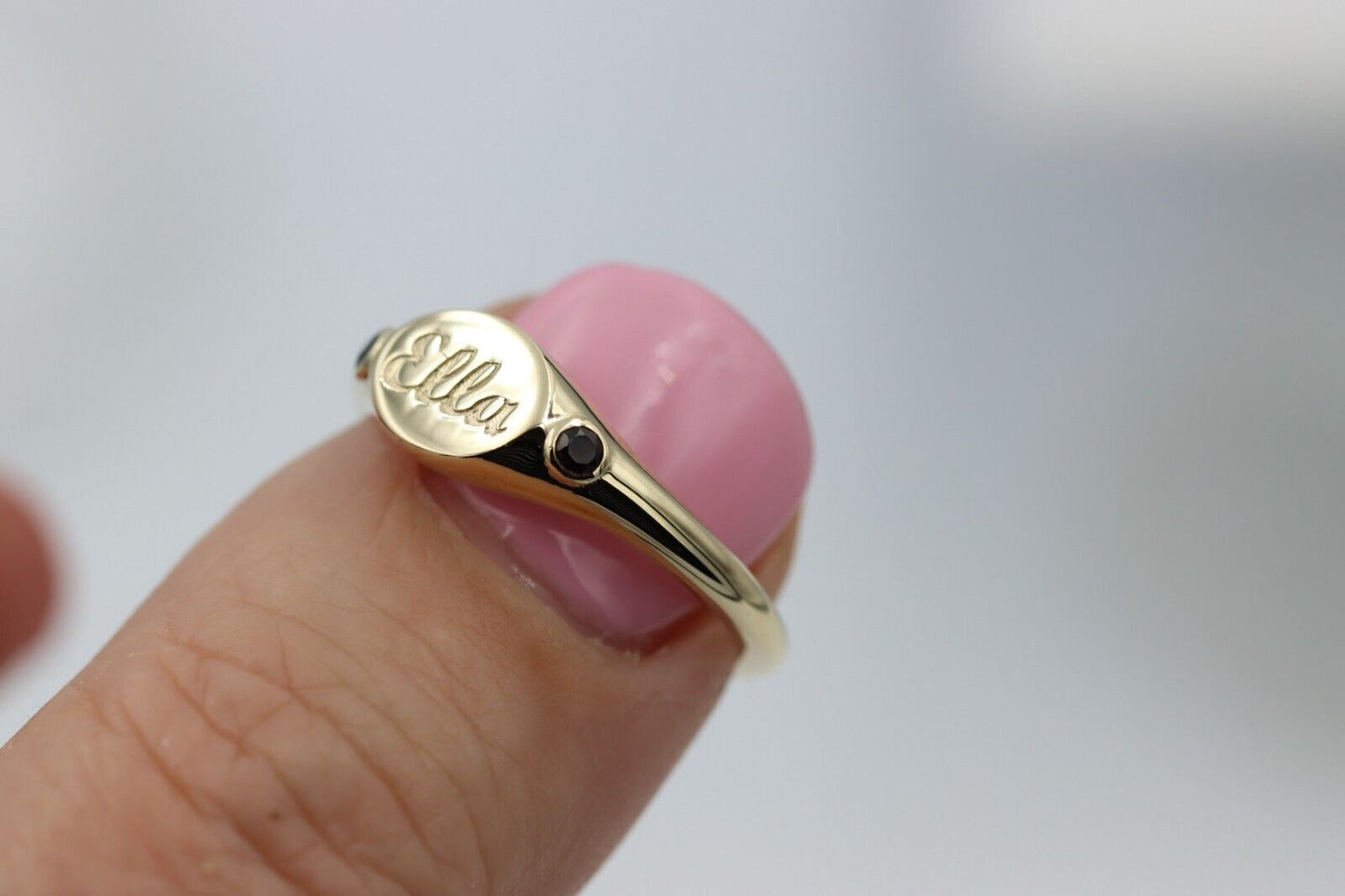 Genuine 9ct 9K 375 Yellow, Rose or White Gold 375 Oval Garnet (Birthstone Of January) Signet Ring