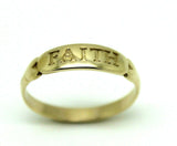Size S Genuine New Solid 9ct 9k 375 Yellow, Rose or White Gold Faith Ring