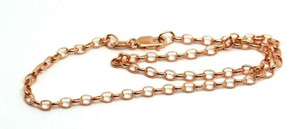 Genuine 9ct 9k Solid Yellow or Rose Gold 25cm Oval Belcher Anklet