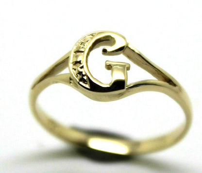 Genuine Delicate 9ct 375 Yellow, Rose or White Gold Initial Ring G