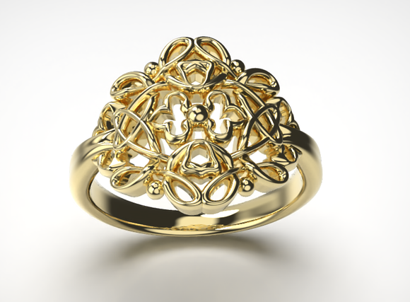 Solid New Genuine 9ct Yellow, Rose or White Gold Hallmarked 375 Fancy Weave Filigree Swirl Ring