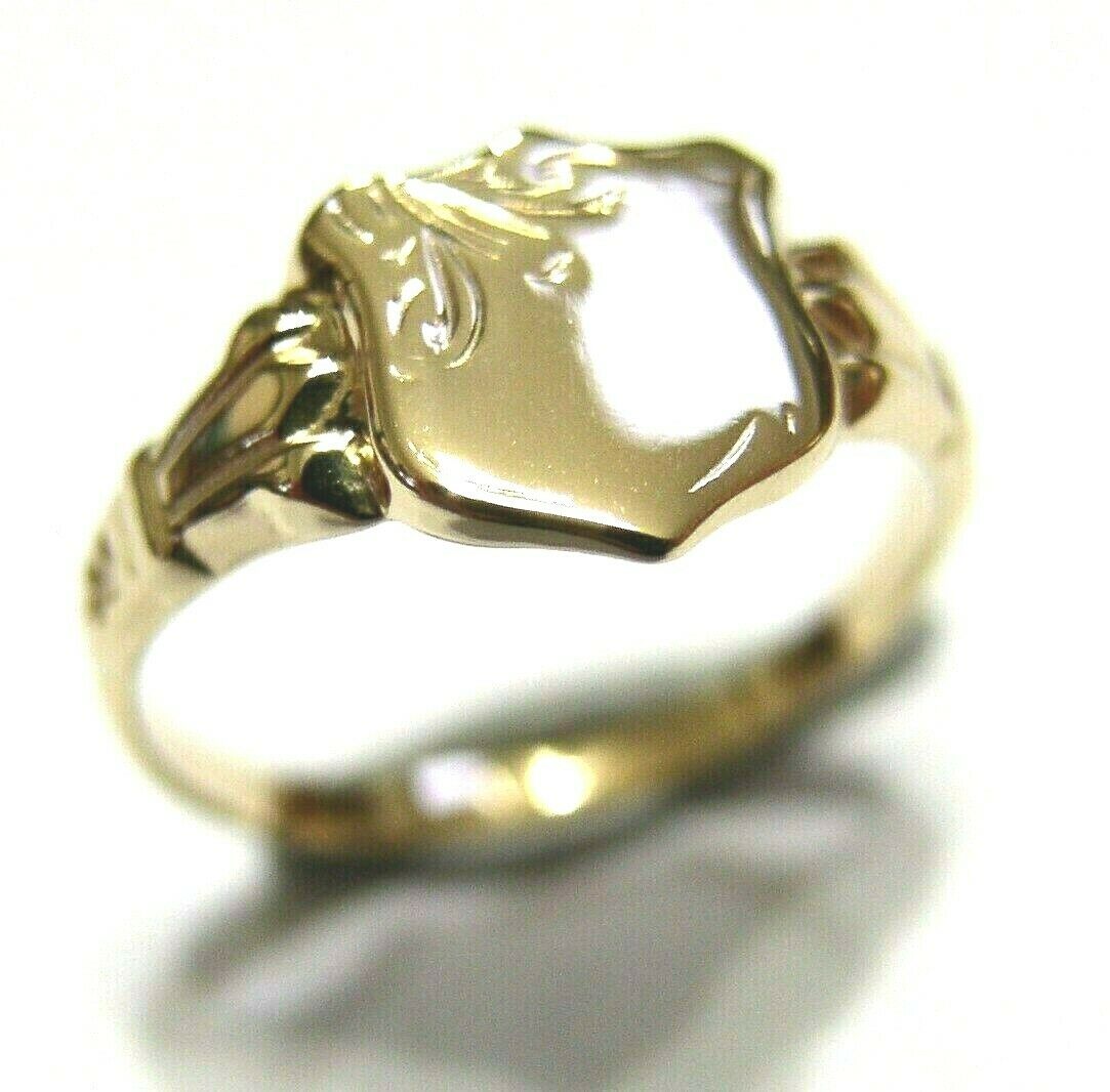 Size K, Kaedesigns New Childs Solid 9ct 9k Yellow, Rose or White Gold Shield Signet Ring