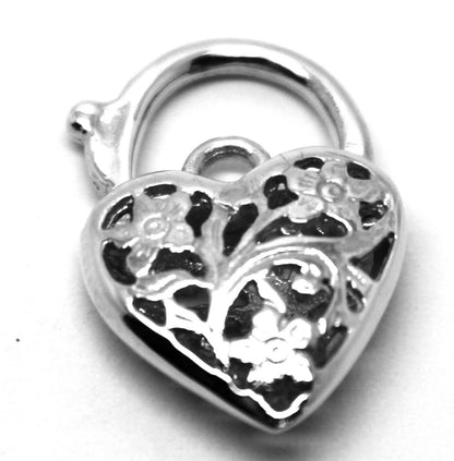 Kaedesigns New Genuine 9ct 14mm Yellow, Rose or White Gold Filigree Heart Pendant Padlock