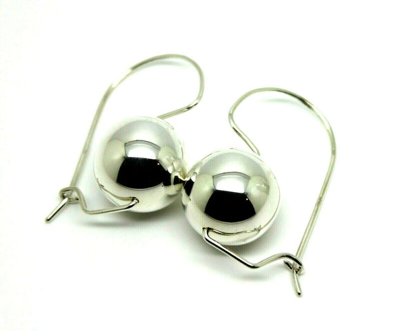 Genuine Sterling silver ball hook earrings 8mm, 10mm, 12mm, 14mm or 16mm