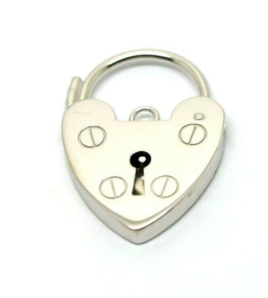 Genuine Large 18mm Sterling Silver Screw Heart Pendant Padlock