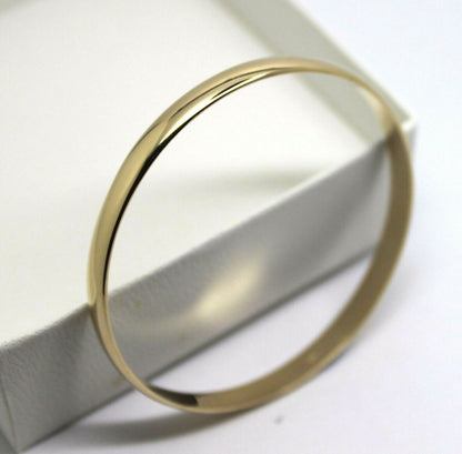 Genuine 9ct 9kt FULL SOLID Heavy Yellow, Rose or White Gold Bangle 6mm wide half round 60mm inside diameter