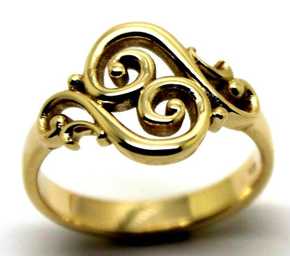 Genuine 9ct Gold 375 Full Solid Yellow, Rose or White Gold Filigree Swirl Ring - Choose your size from H to M