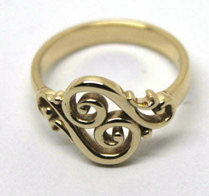 Genuine 9ct Gold 375 Full Solid Yellow, Rose or White Gold Filigree Swirl Ring - Choose your size from N to S