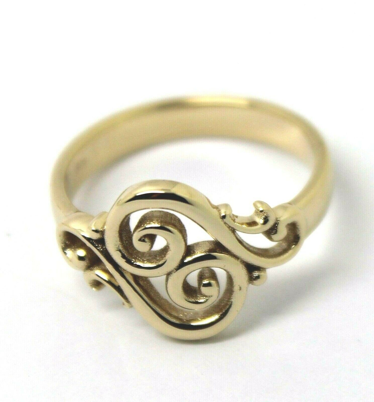 Genuine 9ct Gold 375 Full Solid Yellow, Rose or White Gold Filigree Swirl Ring - Choose your size from H to M