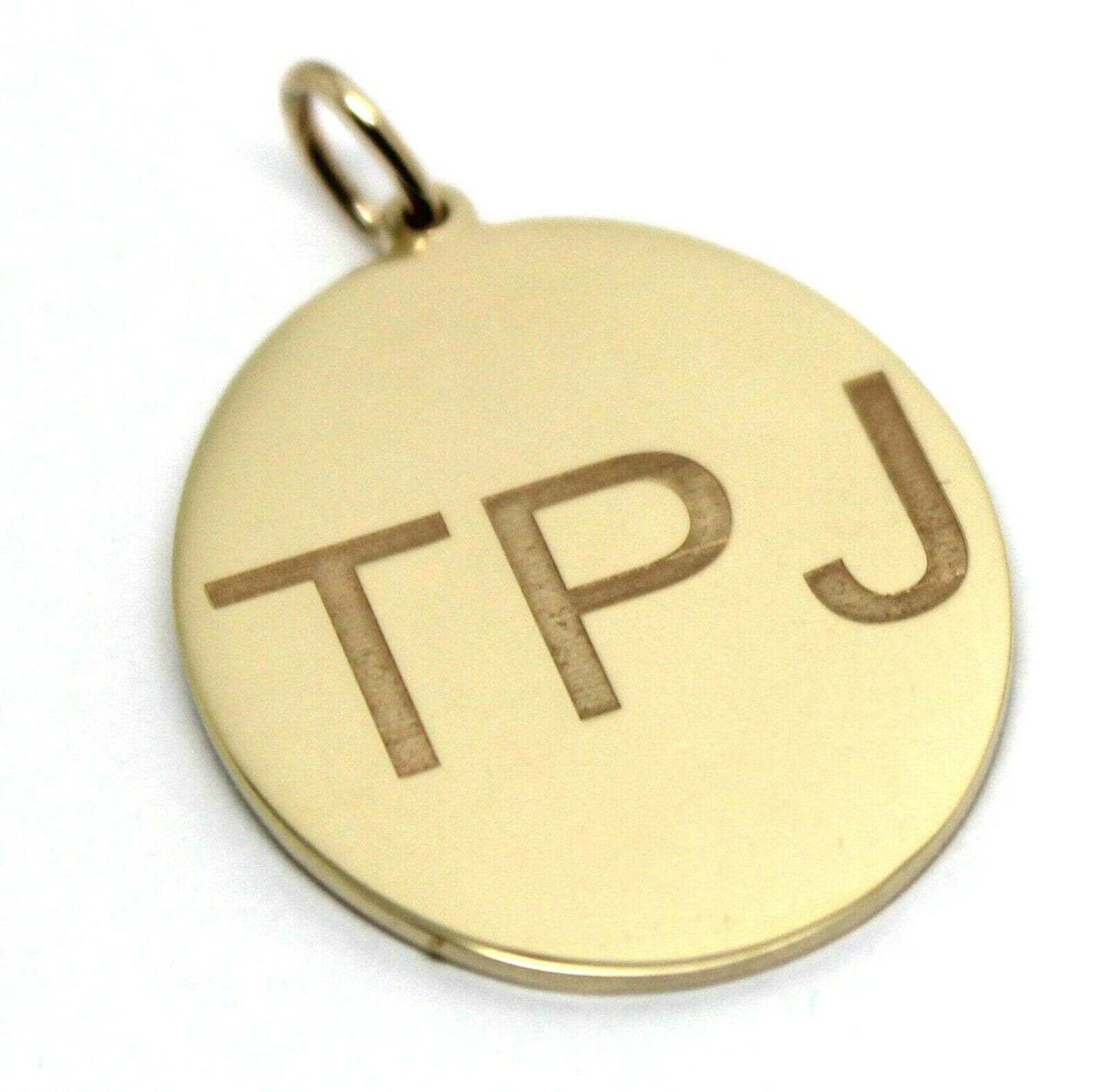 Solid Genuine 9ct 9k Yellow, Rose or White Gold Oval Shield Pendant Engraved With Your Initials