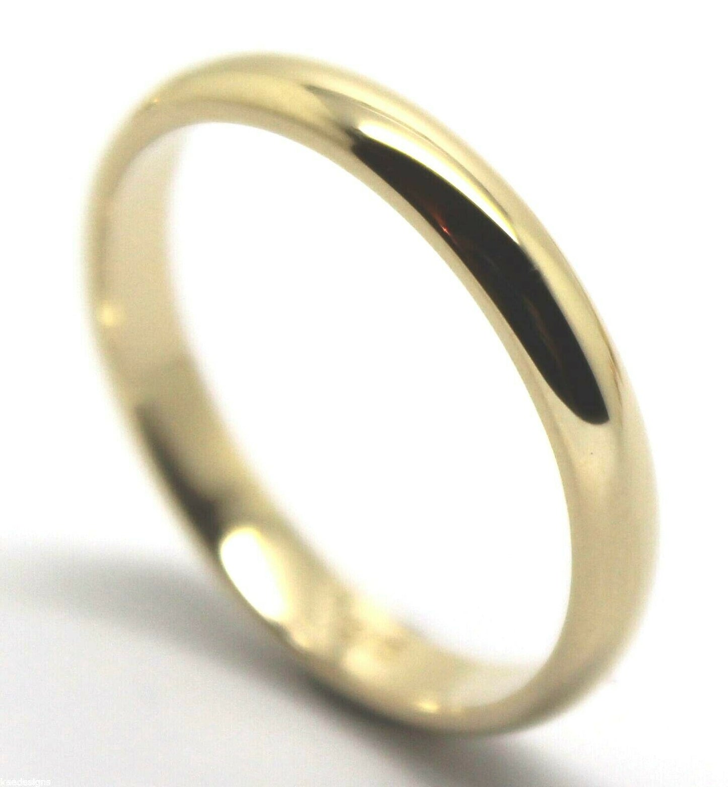 Genuine Solid 9ct 9Kt Yellow, Rose or White Gold Wedding Band Ring Size P 3mm Wide