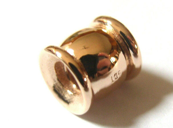 Kaedesigns Genuine 9kt 9ct Yellow, Rose or White Gold Barrel Ridged Domed Bead For New Charm Bracelets
