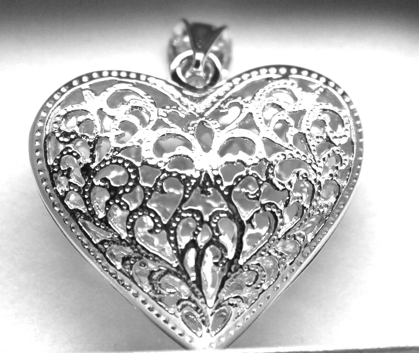 Kaedesigns, Genuine 9ct 9k Huge Large Yellow, Rose or White Gold Filigree Heart Pendant