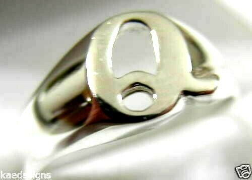 Kaedesigns, Genuine, Solid Yellow Or Rose Or White Gold 375 Large Initial Ring Q