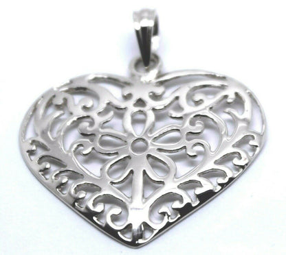 Kaedesigns New Genuine 9ct Large Yellow, Rose or White Gold Filigree Flower Heart Pendant