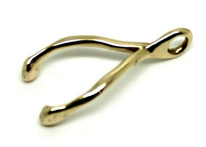 Genuine 9ct Yellow, Rose or White Gold Solid Wishbone Wish Bone Pendant Or Charm