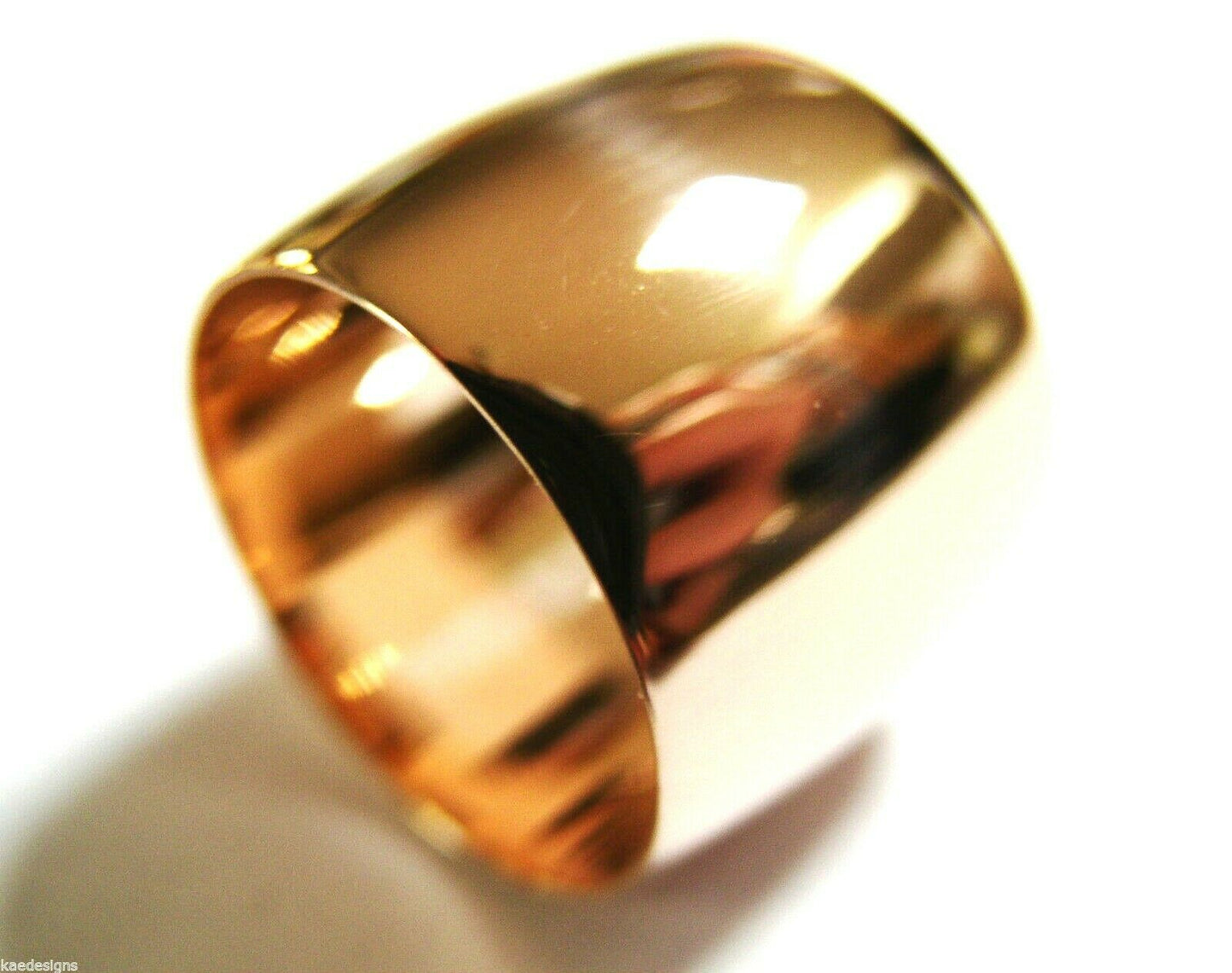 Size R 1/2 Genuine Huge Genuine 9K 9ct Yellow, Rose or White Gold Full Solid 15mm Extra Wide Band Ring