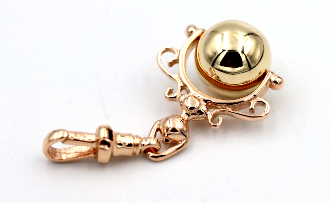 Kaedesigns New Genuine 9ct Yellow & Rose Gold Swivel 12mm Ball Spinner Pendant