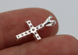Cubic Zirconia 925 Sterling Silver Delicate Small Cross Pendant