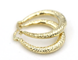 Genuine New 14ct Yellow Gold Oval Hoop Hollow Earrings *Free Express Post In Oz