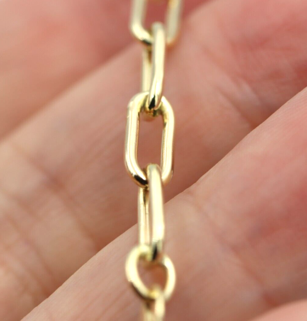 Handmade Heavy 9ct Yellow, Rose or White Gold Paper Clip Paperclip Chain Necklace