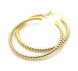 Genuine New 14ct Yellow Gold Beaded Hoop Hollow Earrings*Free Express Post In Oz