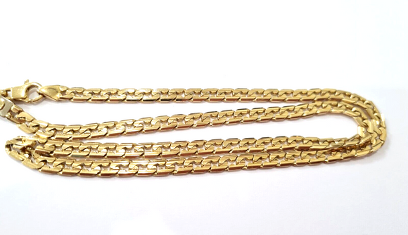 Genuine Solid  Heavy 18ct 750 Yellow Gold Flat Anchor Chain Necklace 34 grams  50cm