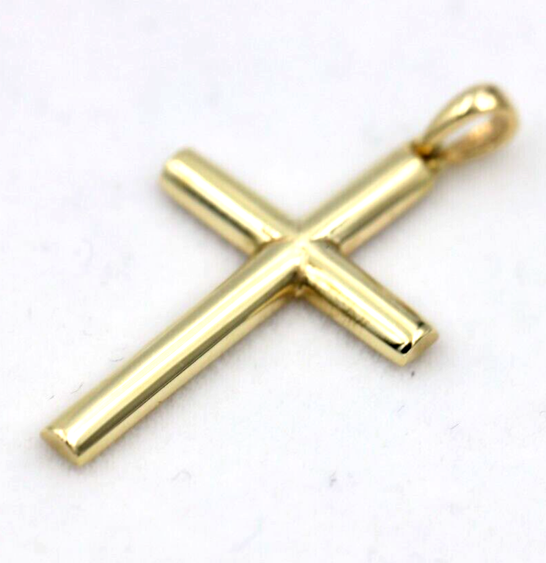 9ct Hollow Light Weight Yellow Gold Cross Pendant