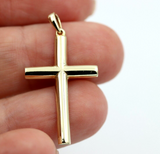 9ct Hollow Light Weight Yellow Gold Cross Pendant *Free Express Post In Oz**