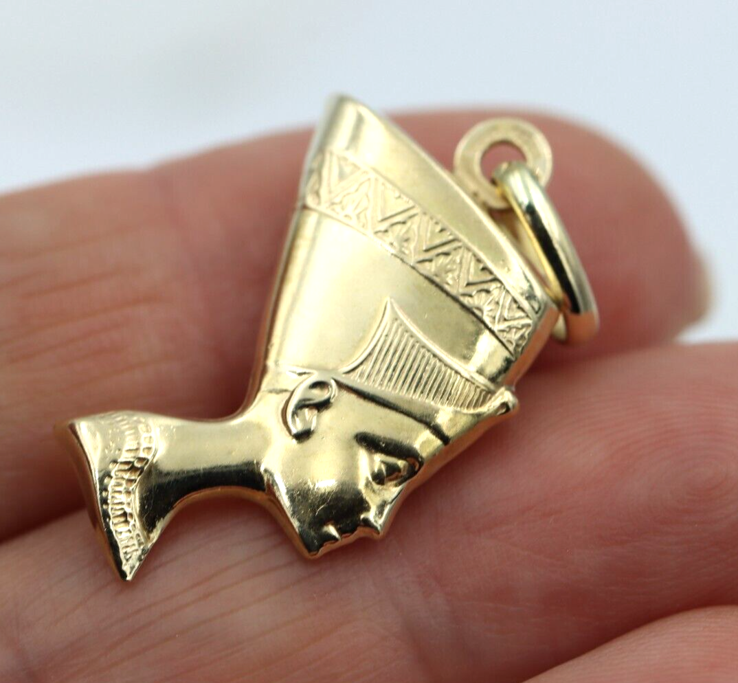 Kaedesigns, Genuine 9K Yellow Gold Hollow 3D Egyptian Nefertiti Charm