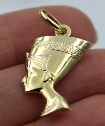 Kaedesigns, Genuine 9K Yellow Gold Hollow 3D Egyptian Nefertiti Charm