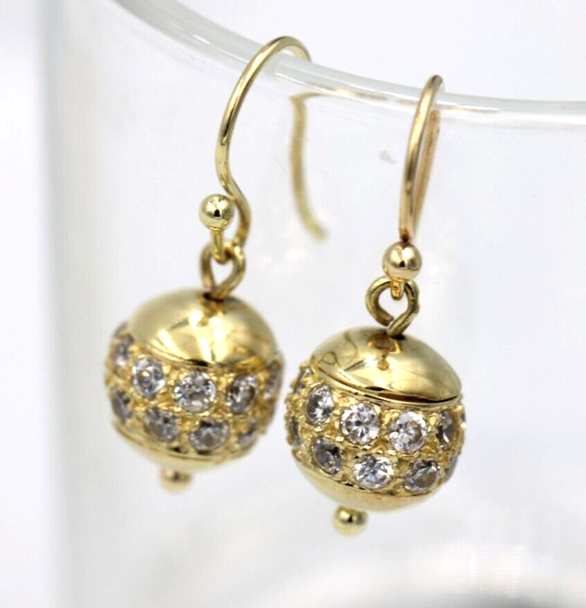 Kaedesigns New 9ct 9k Yellow Gold 10mm Cubic Zirconia Ball Earrings - Free post