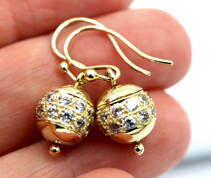 Kaedesigns New 9ct 9k Yellow Gold 10mm Cubic Zirconia Ball Earrings - Free post