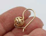Genuine New 9ct Solid Yellow Gold Etched Ball Earrings - Free post oz