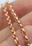 Genuine 9ct Rose or 9ct Yellow Gold Oval Belcher Chain Necklace 60cm 11 grams