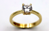 Size M 1/2 New Genuine 9ct 375 Solid Yellow Gold Engagement Ring -Free post