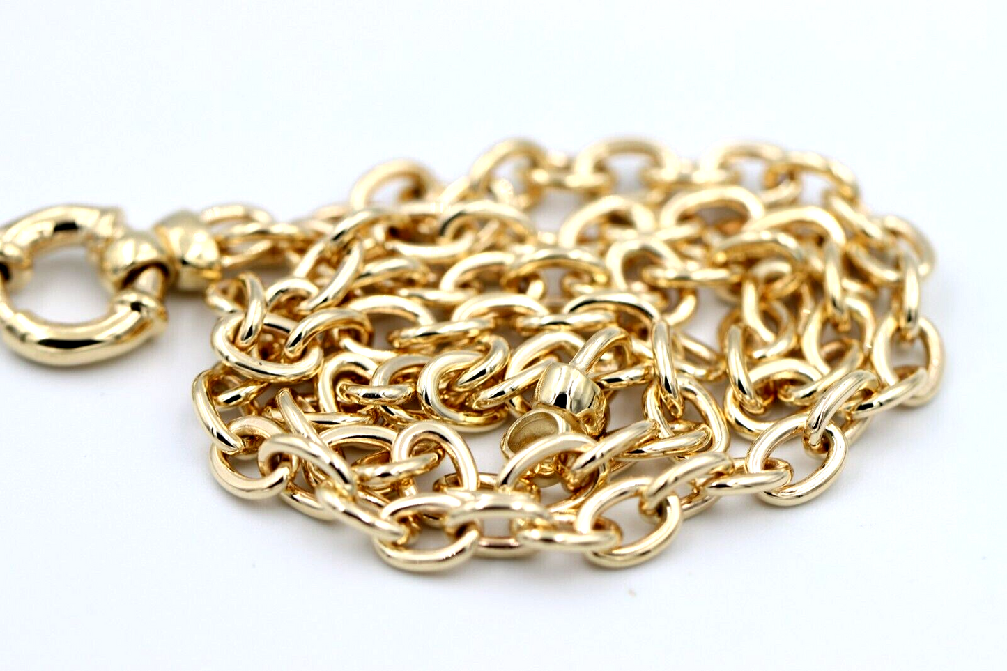 Handmade Heavy Genuine 50cm 9ct Yellow, Rose or White Gold Paper Clip Chain Necklace with Bolt ring