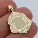 Kaedesigns New Genuine Solid 9K 9ct Yellow, Rose or White Gold Shield FOB Pendant