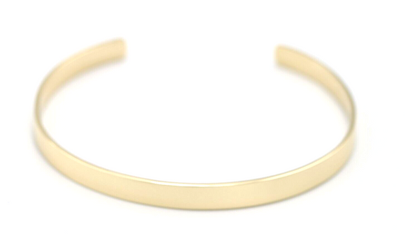 Genuine 9ct FULL SOLID 6mm Yellow, Rose or White Gold custom made CUFF or BANGLE 65mm x 50mm