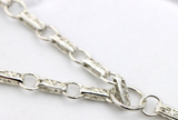 Heavy Genuine Sterling Silver Antique Oval Belcher Link FOB Chain Necklace