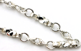 Heavy Genuine Sterling Silver Antique Fancy Links Chain Necklace