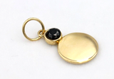 9ct Genuine Yellow, Rose or White Gold Black Australian Sapphire 11mm Disc Round Circle Pendant